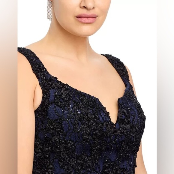 Aqua 
Off-the-Shoulder Embellished Lace Gown - Exclusive - Picture 5 of 12